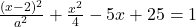 \frac{(x-2)^2}{a^2} +\frac{x^2}{4}-5x+25 = 1