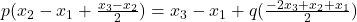 p(x_2-x_1+\frac{x_3-x_2}{2})=x_3-x_1+q(\frac{-2x_3+x_2+x_1}{2})