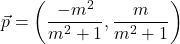 \[\vec{p} = \left(\frac{-m^2}{m^2+1}, \frac{m}{m^2+1}\right)\]
