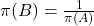 \pi(B) = \frac {1}{\pi(A)}