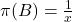 \pi(B) = \frac {1}{x}