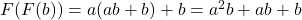 F(F(b)) = a(ab + b) + b = a^2b + ab + b