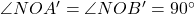 \angle NOA' = \angle NOB' = 90^\circ